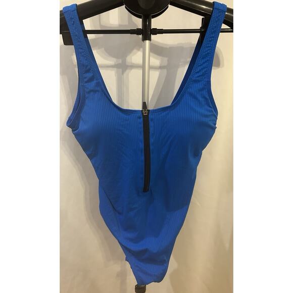 YMI Other - NWT YMI Electric Blue Zip Up One Piece Swim Suit size XL